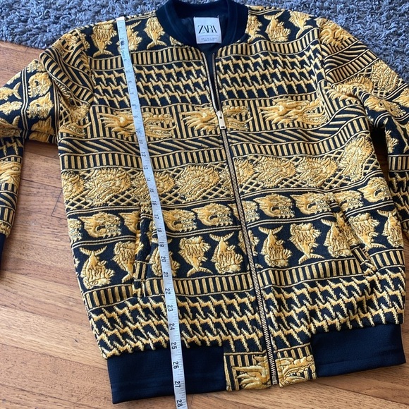 Zara Mens PADDED JACQUARD BOMBER JACKET Size Large - Picture 11 of 15